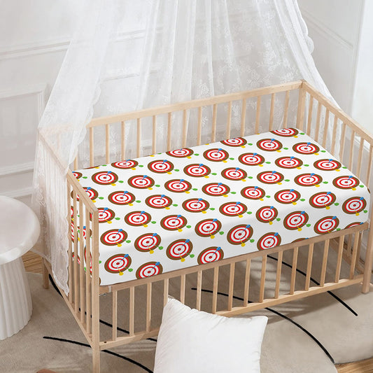 Colorful Darts And Dartboard Print Baby Crib Sheet
