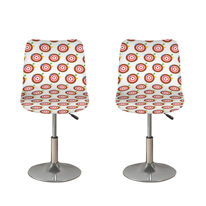 Colorful Darts And Dartboard Print Bar Stool Covers