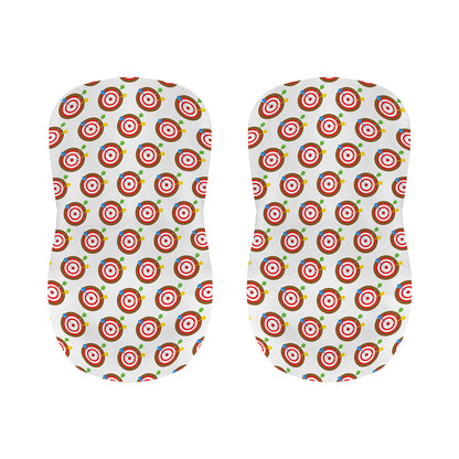 Colorful Darts And Dartboard Print Bar Stool Covers