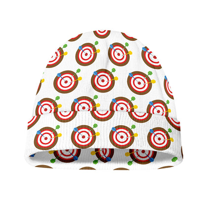 Colorful Darts And Dartboard Print Beanie