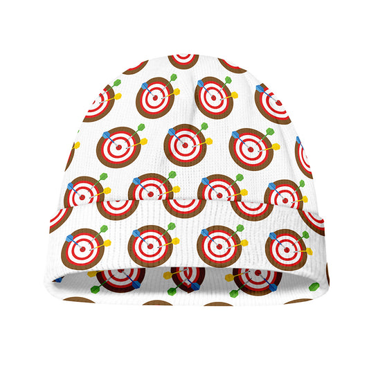 Colorful Darts And Dartboard Print Beanie