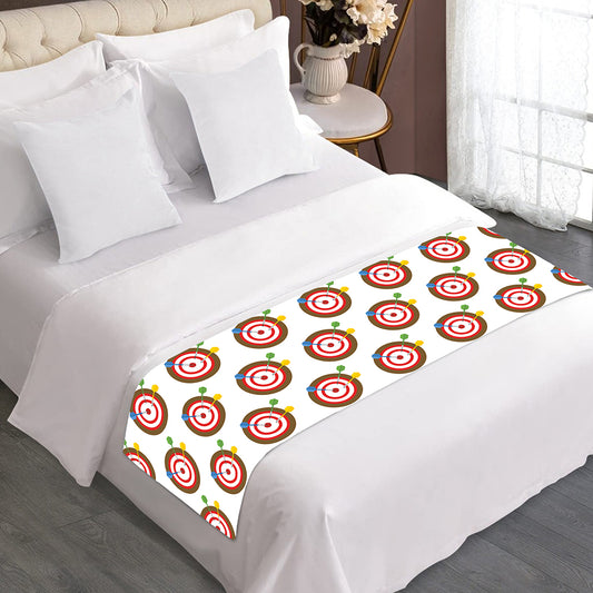 Colorful Darts And Dartboard Print Bed Runner