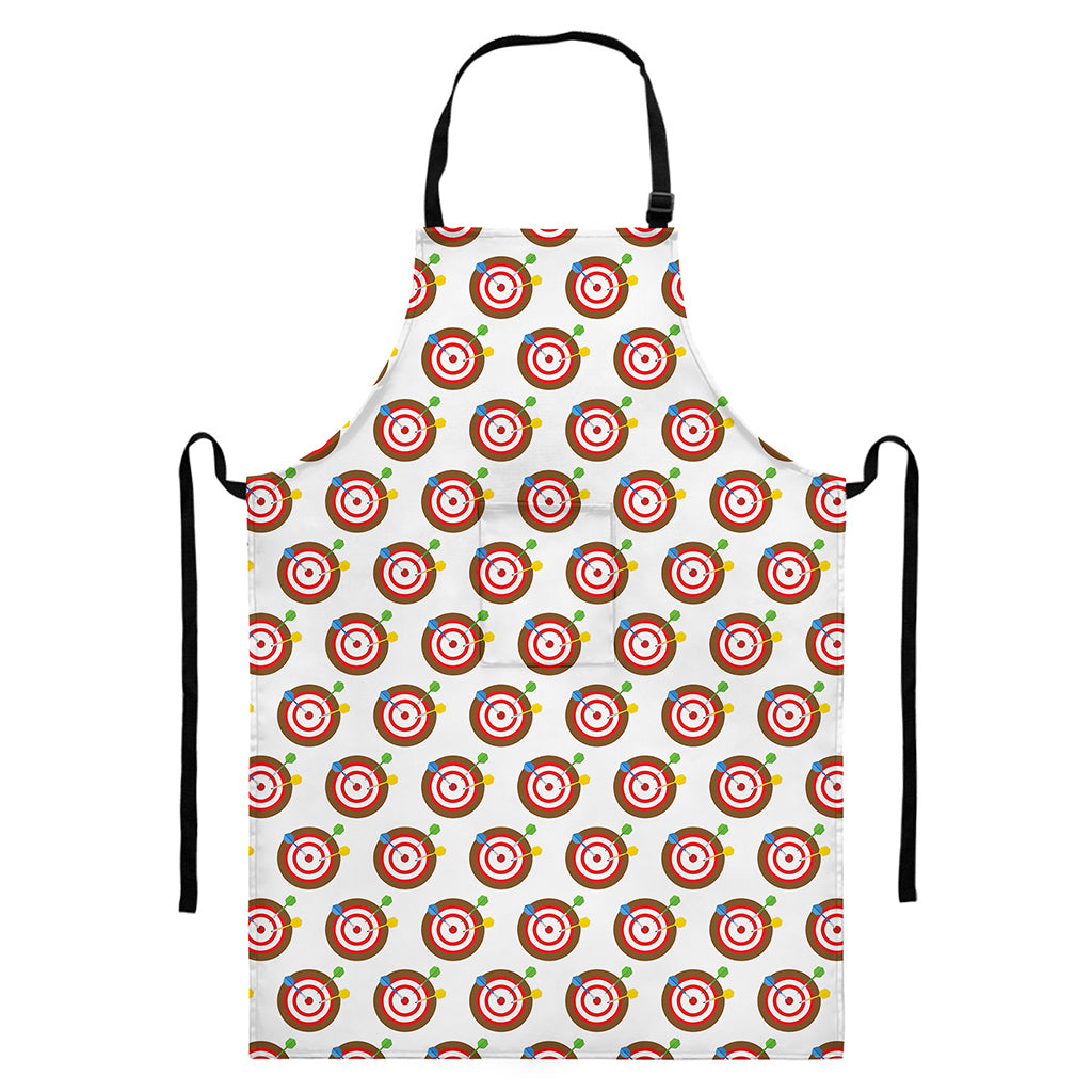 Colorful Darts And Dartboard Print Bib Apron With Pocket