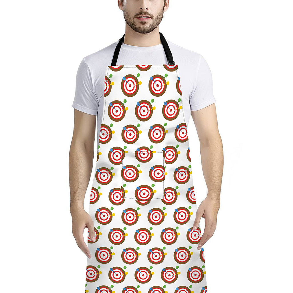 Colorful Darts And Dartboard Print Bib Apron With Pocket