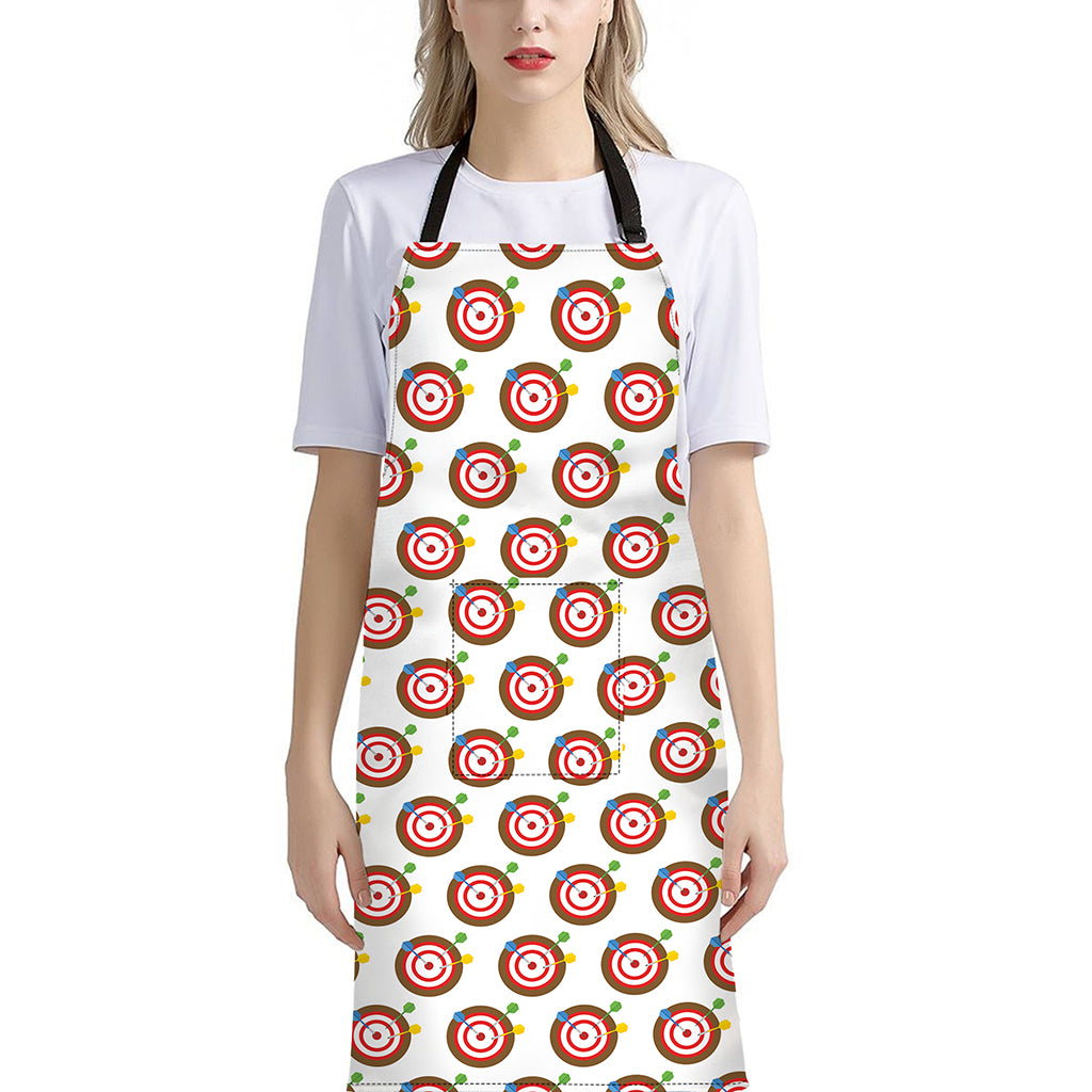Colorful Darts And Dartboard Print Bib Apron With Pocket
