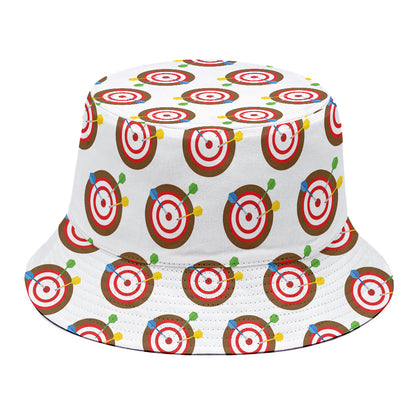 Colorful Darts And Dartboard Print Bucket Hat