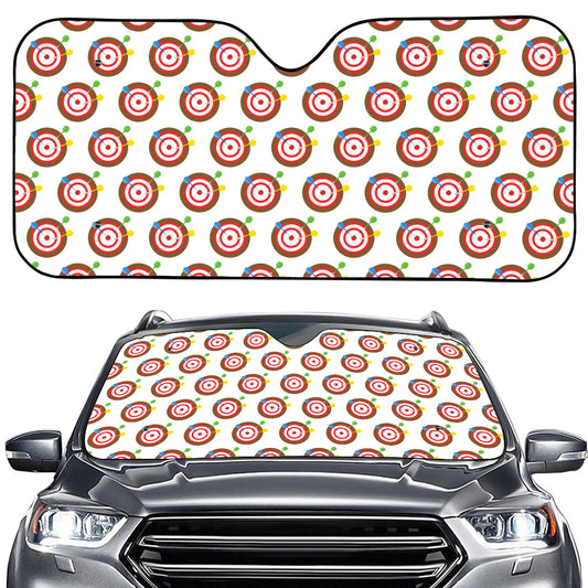 Colorful Darts And Dartboard Print Car Windshield Sun Shade