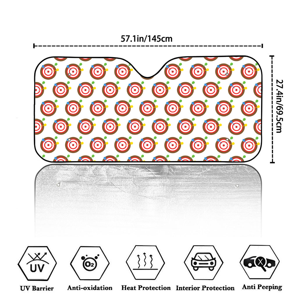Colorful Darts And Dartboard Print Car Windshield Sun Shade