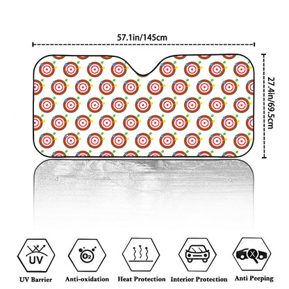 Colorful Darts And Dartboard Print Car Windshield Sun Shade