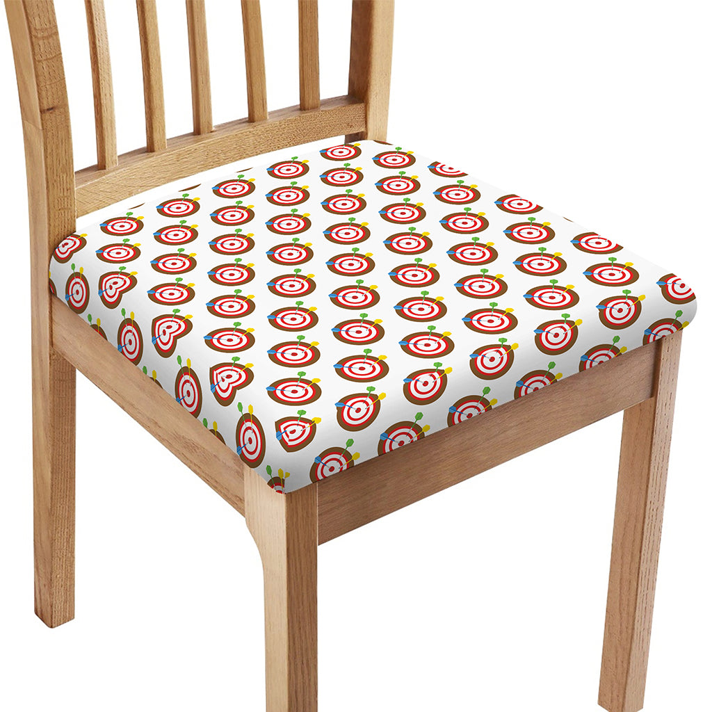 Colorful Darts And Dartboard Print Chair Cushion Cover