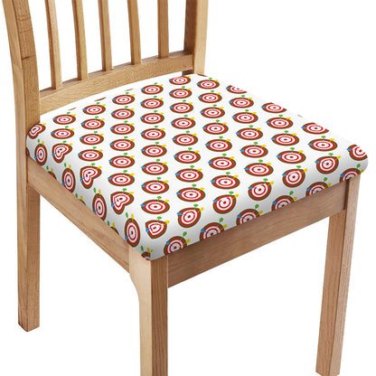 Colorful Darts And Dartboard Print Chair Cushion Cover