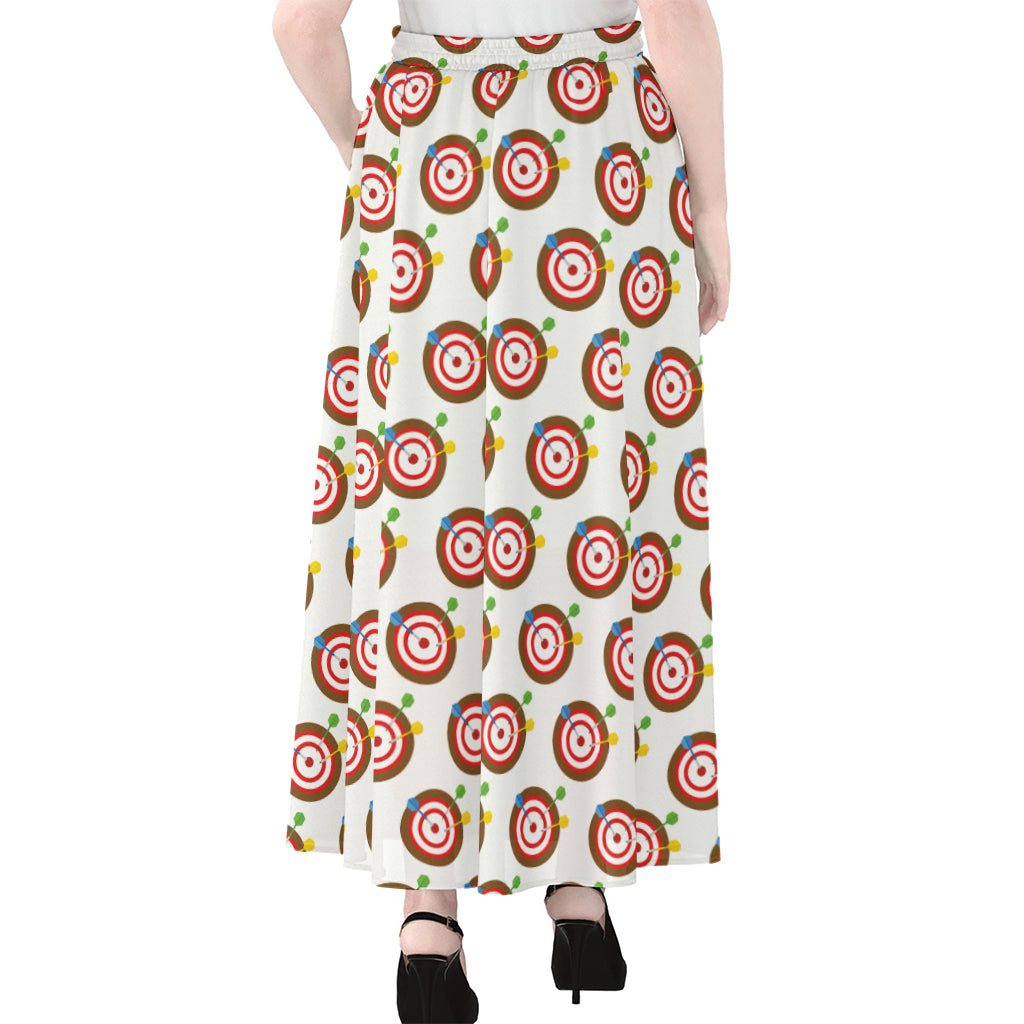 Colorful Darts And Dartboard Print Chiffon Maxi Skirt