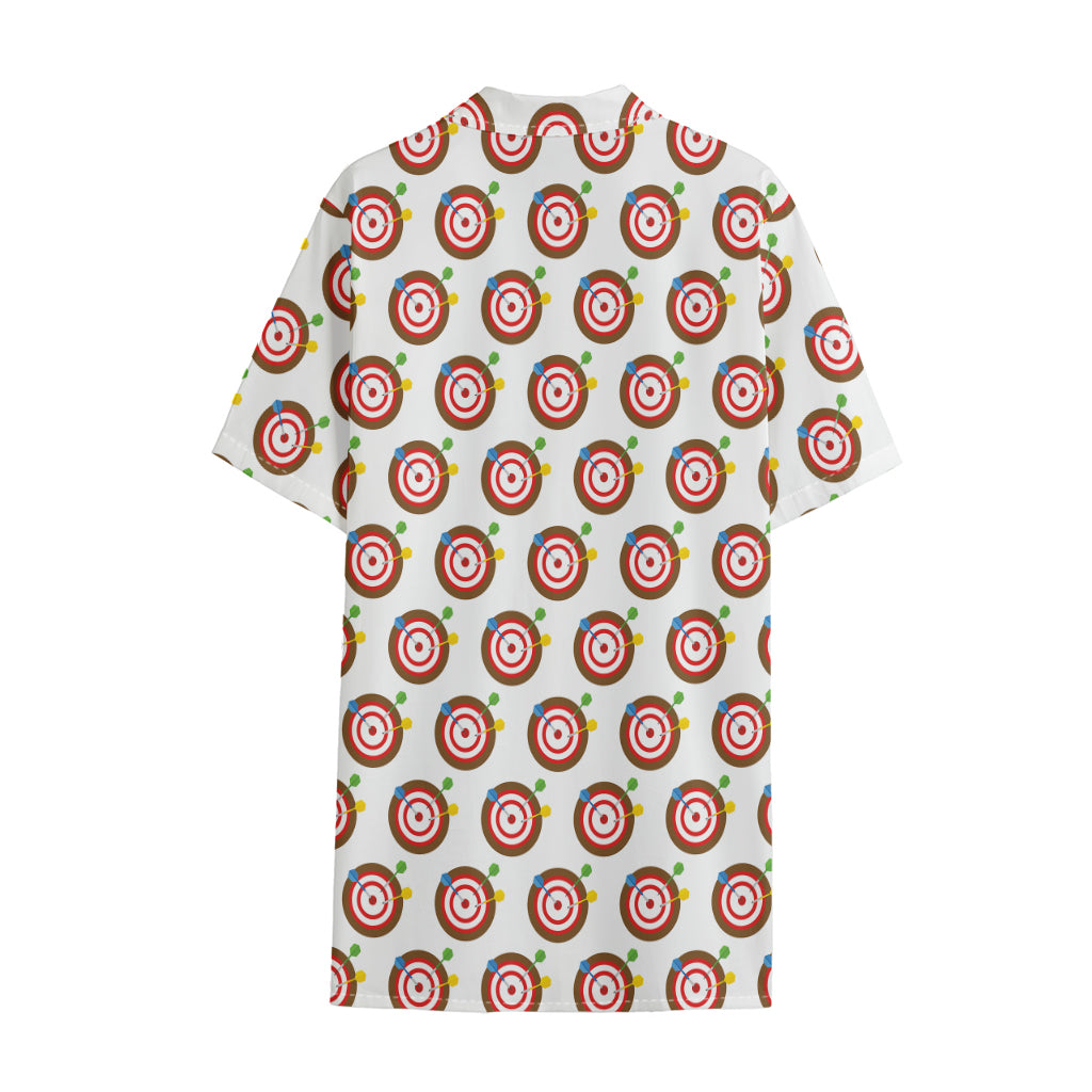 Colorful Darts And Dartboard Print Cotton Hawaiian Shirt