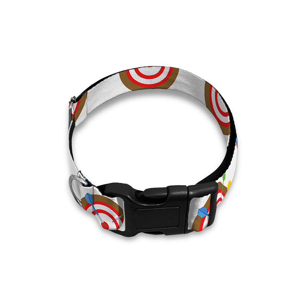 Colorful Darts And Dartboard Print Dog Collar