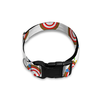 Colorful Darts And Dartboard Print Dog Collar