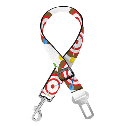 Colorful Darts And Dartboard Print Dog Seat Belt