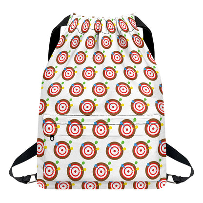 Colorful Darts And Dartboard Print Drawstring Backpack