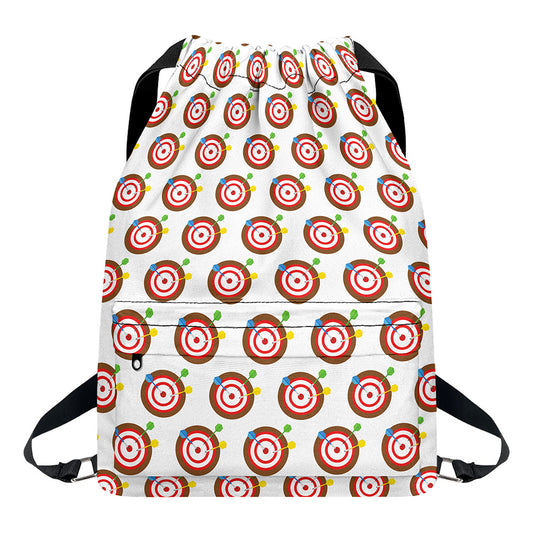Colorful Darts And Dartboard Print Drawstring Backpack