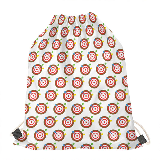 Colorful Darts And Dartboard Print Drawstring Bag