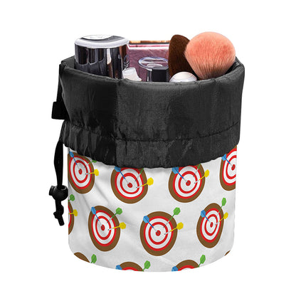 Colorful Darts And Dartboard Print Drawstring Makeup Bag