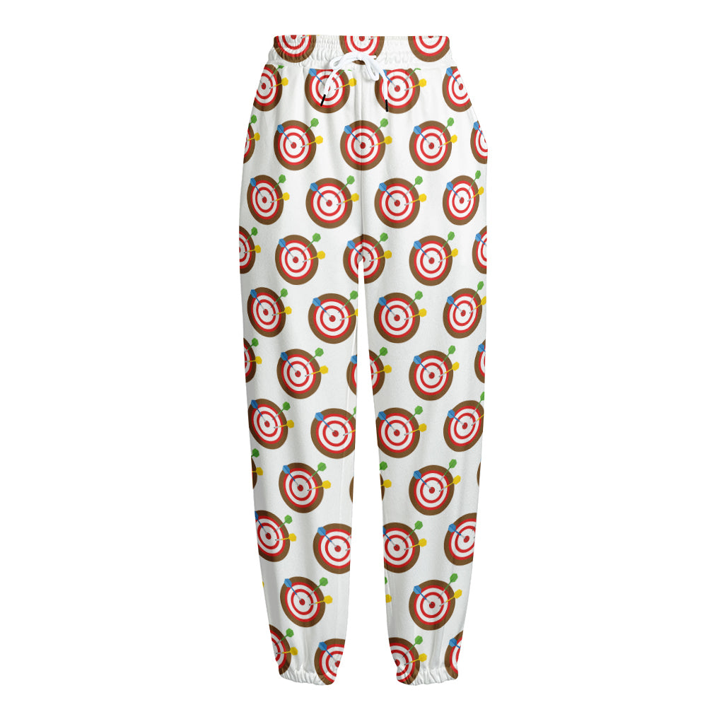 Colorful Darts And Dartboard Print Fleece Lined Knit Pants