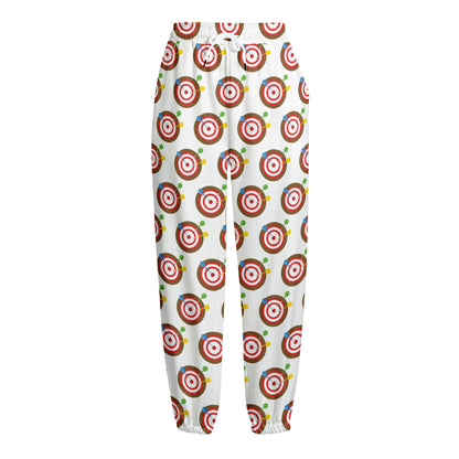 Colorful Darts And Dartboard Print Fleece Lined Knit Pants
