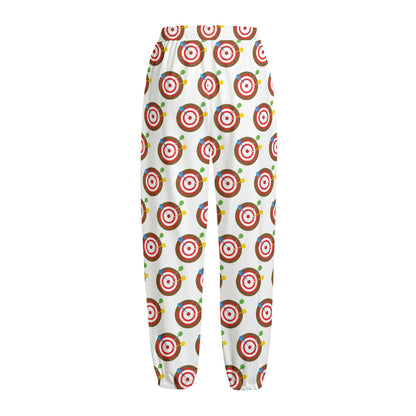 Colorful Darts And Dartboard Print Fleece Lined Knit Pants