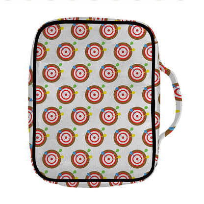 Colorful Darts And Dartboard Print Front Pocket Bible Bag