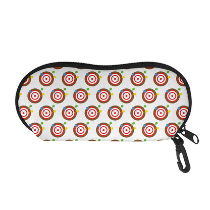Colorful Darts And Dartboard Print Glasses Case