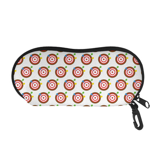 Colorful Darts And Dartboard Print Glasses Case