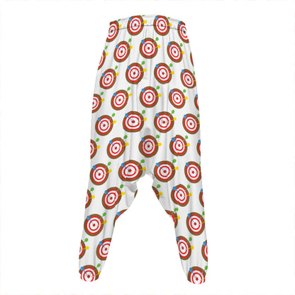 Colorful Darts And Dartboard Print Hammer Pants