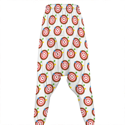 Colorful Darts And Dartboard Print Hammer Pants