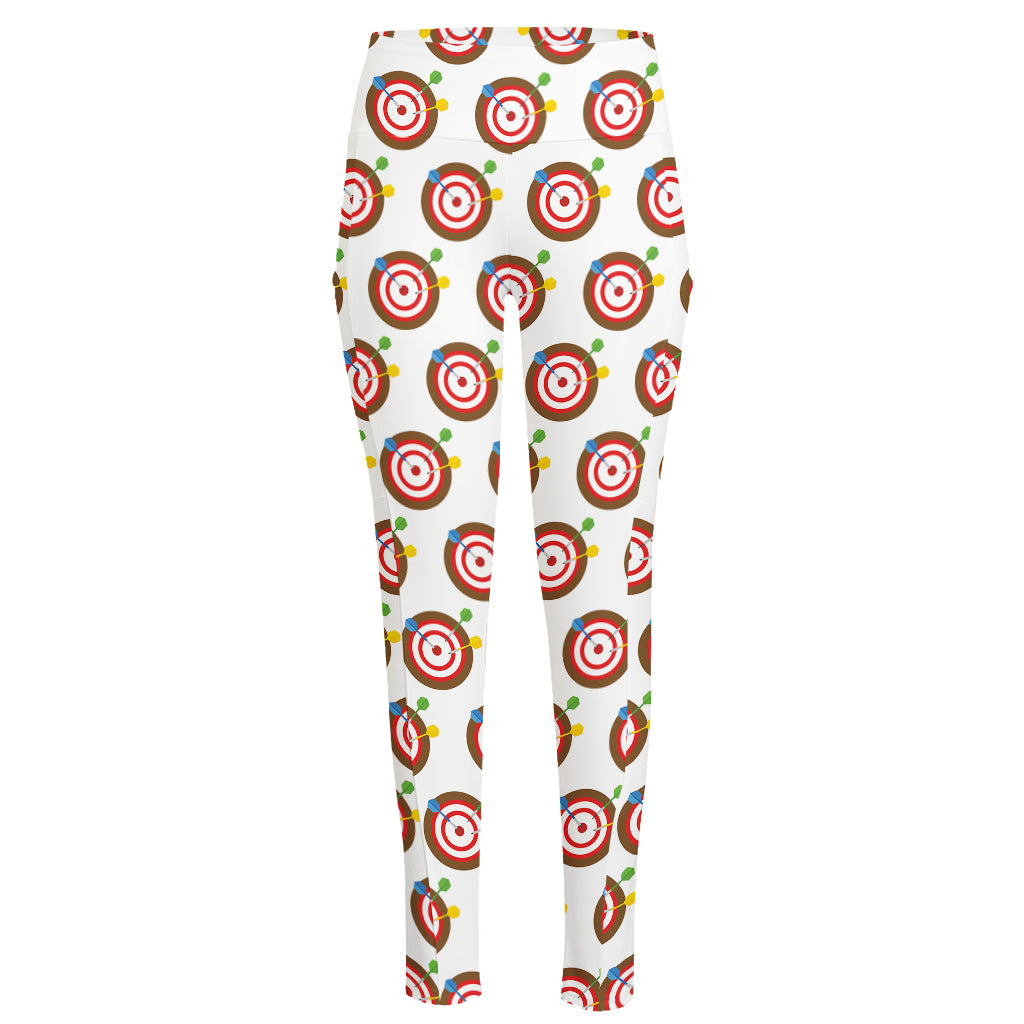Colorful Darts And Dartboard Print High-Waisted Pocket Leggings