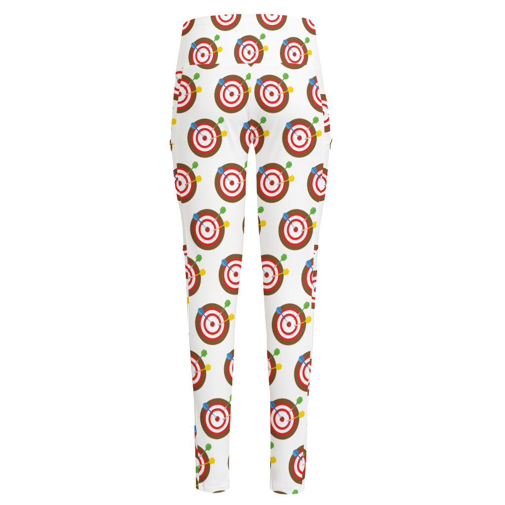 Colorful Darts And Dartboard Print High-Waisted Pocket Leggings