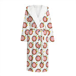 Colorful Darts And Dartboard Print Hooded Bathrobe