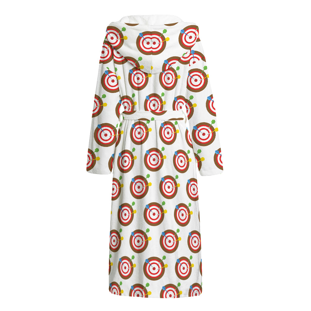 Colorful Darts And Dartboard Print Hooded Bathrobe