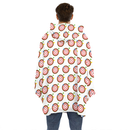 Colorful Darts And Dartboard Print Hoodie Blanket