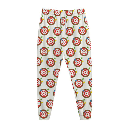 Colorful Darts And Dartboard Print Jogger Pants