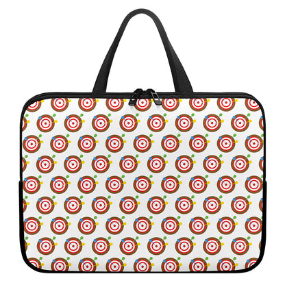 Colorful Darts And Dartboard Print Laptop Sleeve With Handle