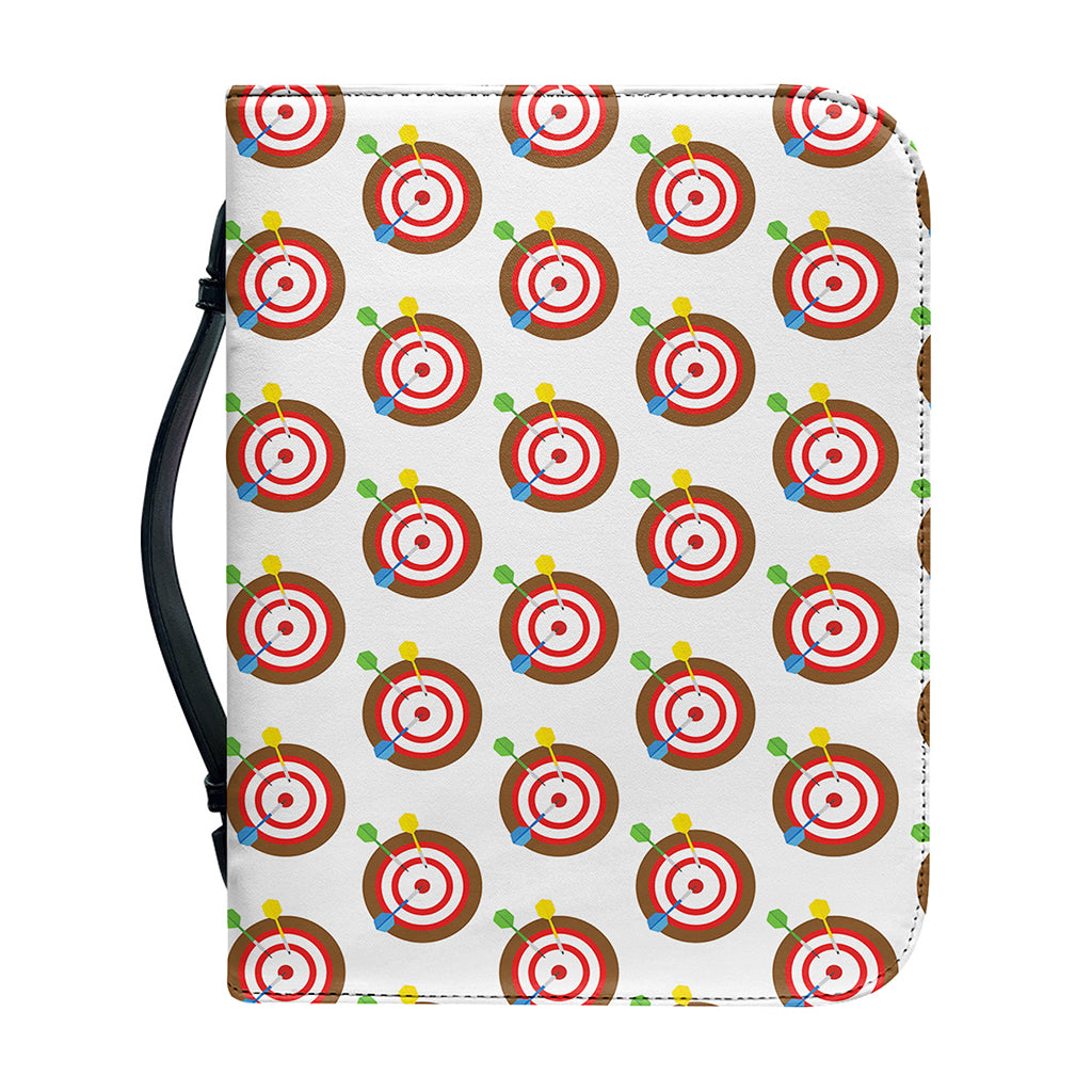Colorful Darts And Dartboard Print Leather Bible Cover