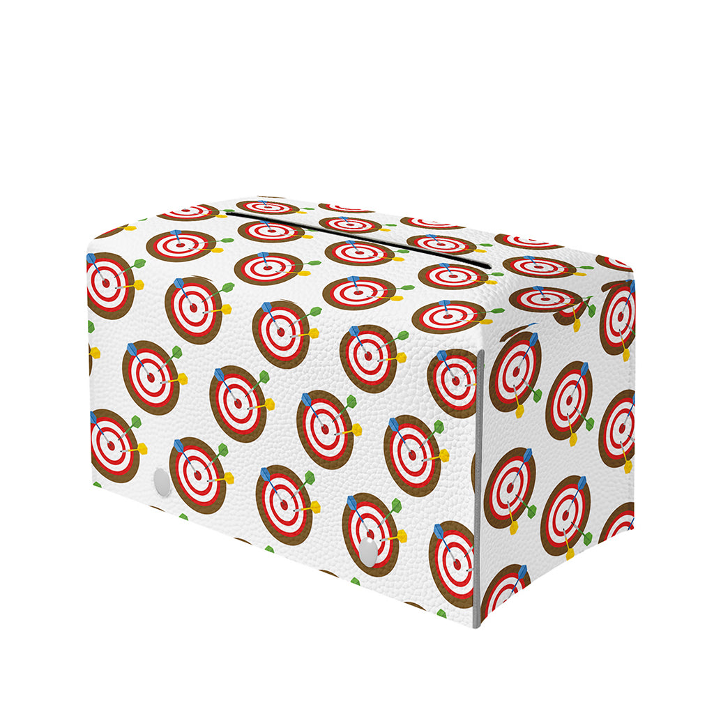Colorful Darts And Dartboard Print Leather Tissue Box Cover