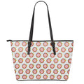 Colorful Darts And Dartboard Print Leather Tote Bag With Zipper