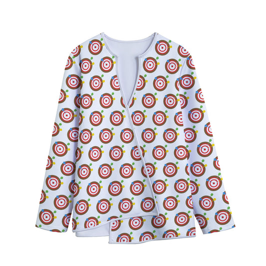 Colorful Darts And Dartboard Print Long Sleeve Short Coat