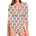Colorful Darts And Dartboard Print Long Sleeve Swimsuit