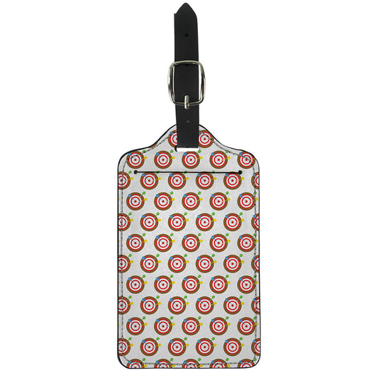 Colorful Darts And Dartboard Print Luggage Tag
