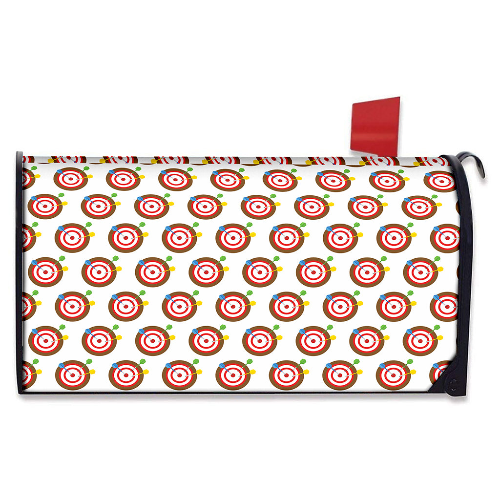 Colorful Darts And Dartboard Print Mailbox Cover
