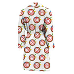 Colorful Darts And Dartboard Print Men's Bathrobe