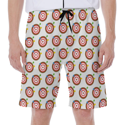 Colorful Darts And Dartboard Print Men's Beach Shorts