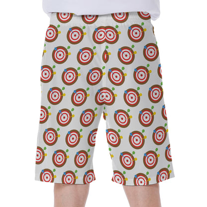 Colorful Darts And Dartboard Print Men's Beach Shorts