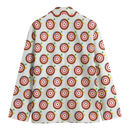 Colorful Darts And Dartboard Print Men's Blazer